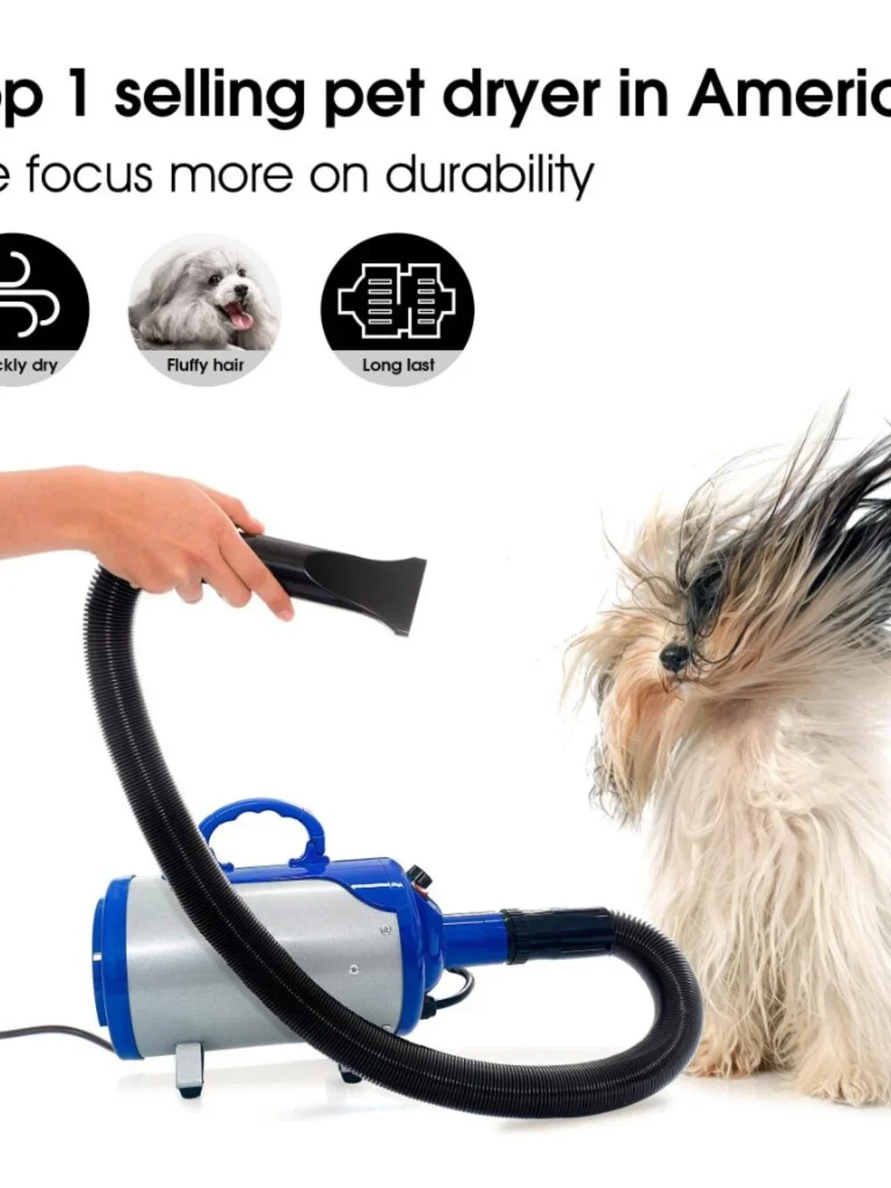 SHELANDY 3.2HP Stepless Adjustable Speed Pet Hair Force Dryer Dog Grooming Blowe